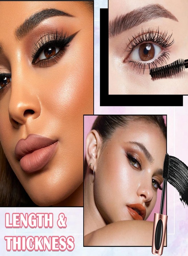 JunKuJK 2 Pack 4D Silk Fiber Lash Mascara,Lengthening and Thick,Long Lasting Waterproof Mascara Set for Women,All Day Smudge-Proof,Volume and Length （Black）A - Image 4